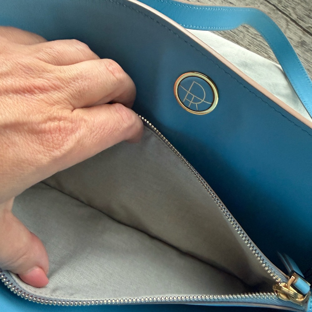 The Row Shoulder Clutch Bag in Blue Calfskin w/ Removable Strap Authentic - Picture 6 of 8